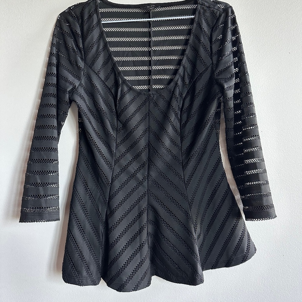 Guess Black Peplum Top